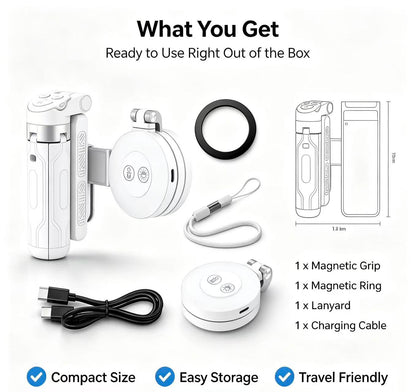 🔥Zoomable Magnetic Palm Grip | Selfie Stick & Tripod