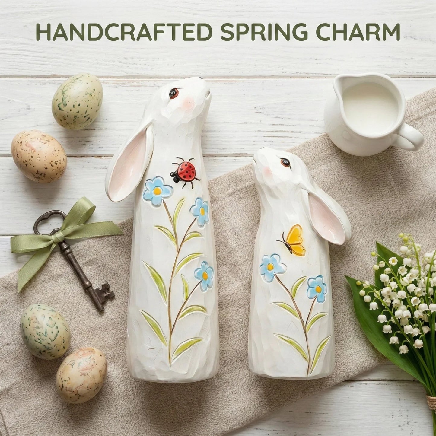 🔥Easter Hot Sale 49% OFF -Hand-Painted Spring Bunny Figurines