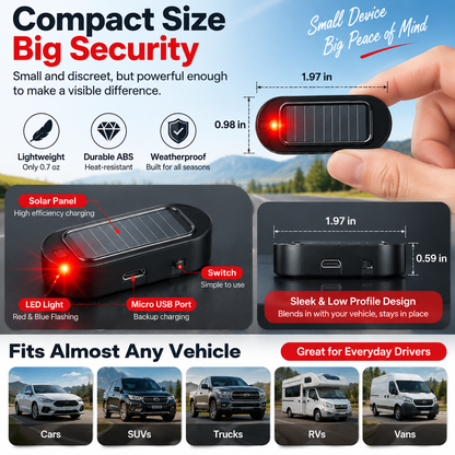 🔥 50% OFF TODAY | Solar Powered Car Alarm Light - Wireless LED Vehicle Security Indicator