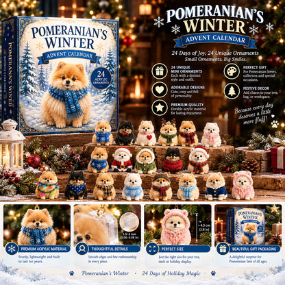 Winter Pomeranian Advent Calendar 2026 – 24 Acrylic Charms