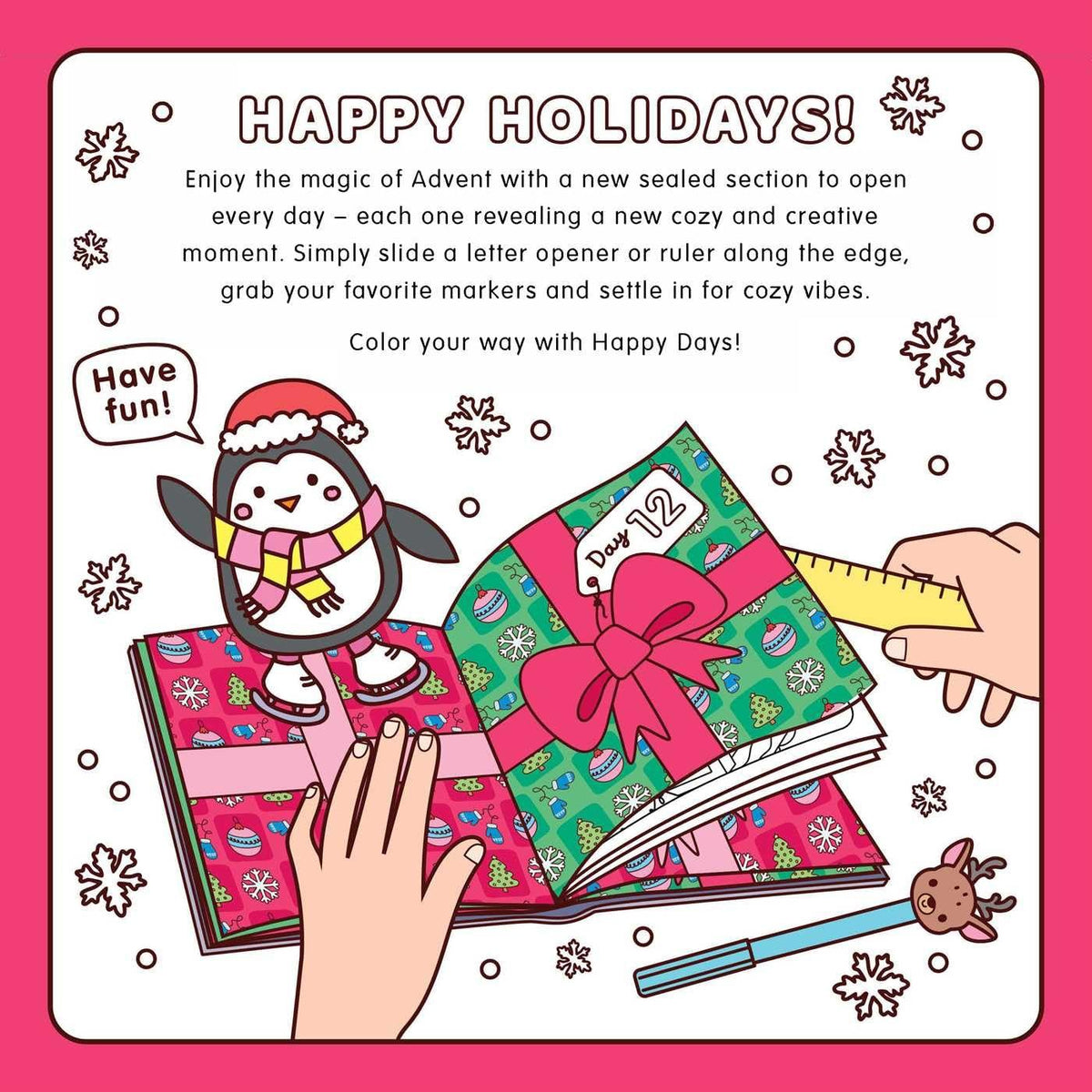 🎨 24-Day Christmas Colouring Advent Book – A New Festive Surprise Every Day 🎄