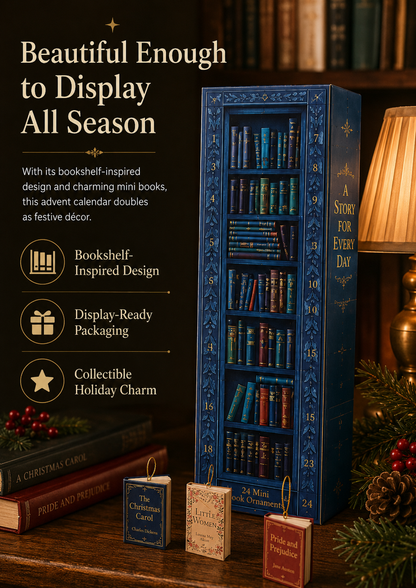 24-Day Book Ornament Advent Calendar | Christmas Gift for Book Lovers
