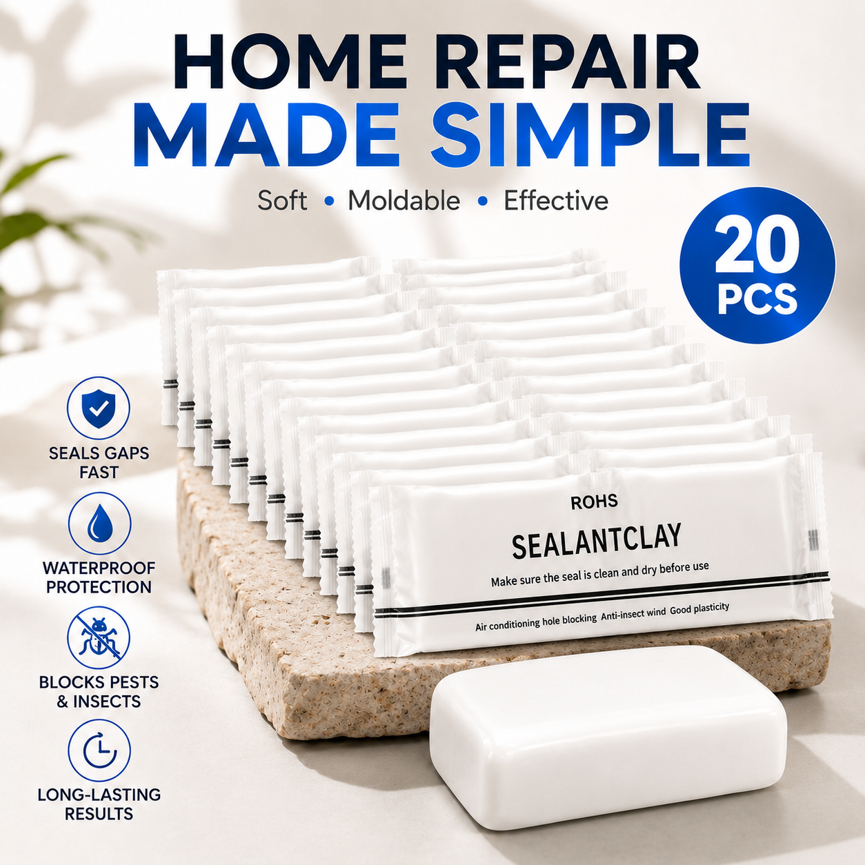 🧱 Sealant Clay – Waterproof, Anti-Insect, Wall Hole Filler, Easy to Apply