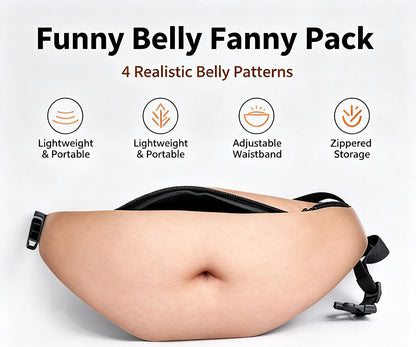 😂Beer Belly Fanny Pack | Realistic Belly Print Waist Bag in 4 Patterns