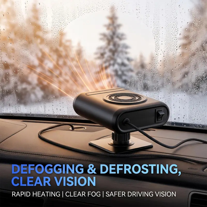 🚗12V Portable Car Heater - 🔥12v Power, Adjustable Defogging Windshield Demister ❄️