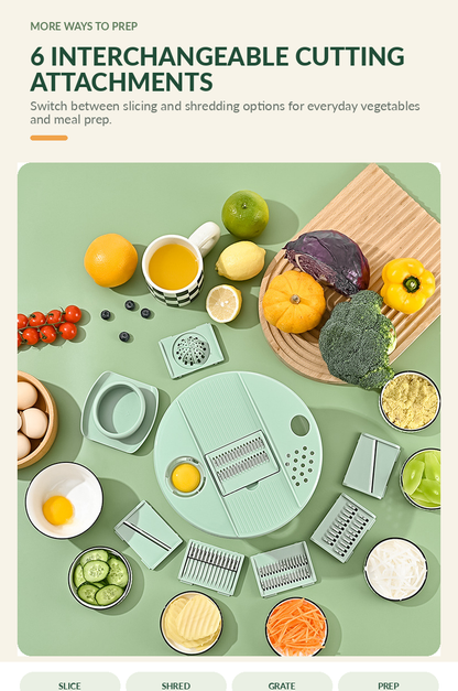 All-in-One Salad Spinner & Vegetable Slicer Set | 6 Blades