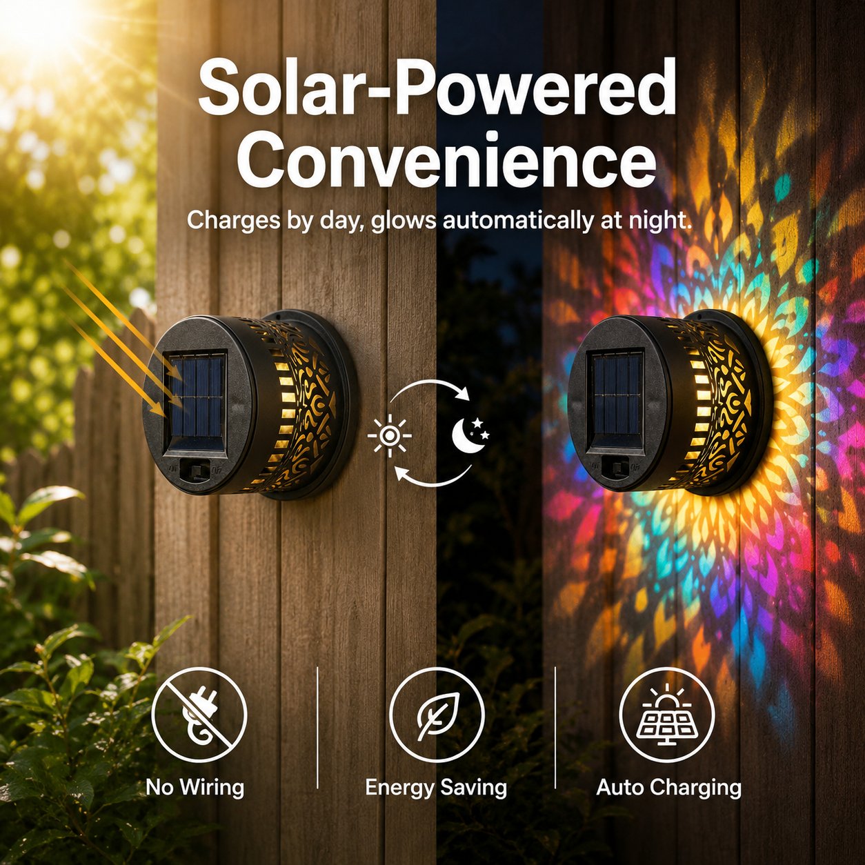 🏡Mandala Pattern Solar Wall Light Garden Yard Ambient Lighting