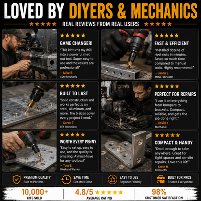 🛠️  Rivet Nut Tool – M3-M8 Rivnut Kit, Carbon Steel Manual Riveter, Auto Repair & Workshop Use