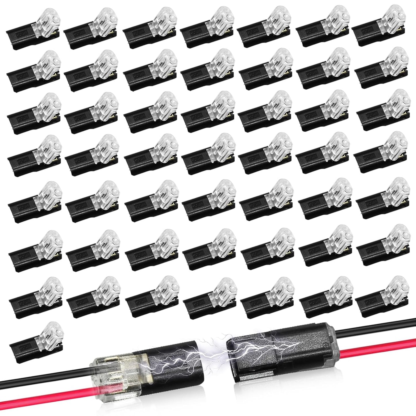🔥 Clearance Sale 49% Off ⚡Dual-Line Quick Connector: 2-Pin Low-Voltage LED Strip Connector with Safety Lock