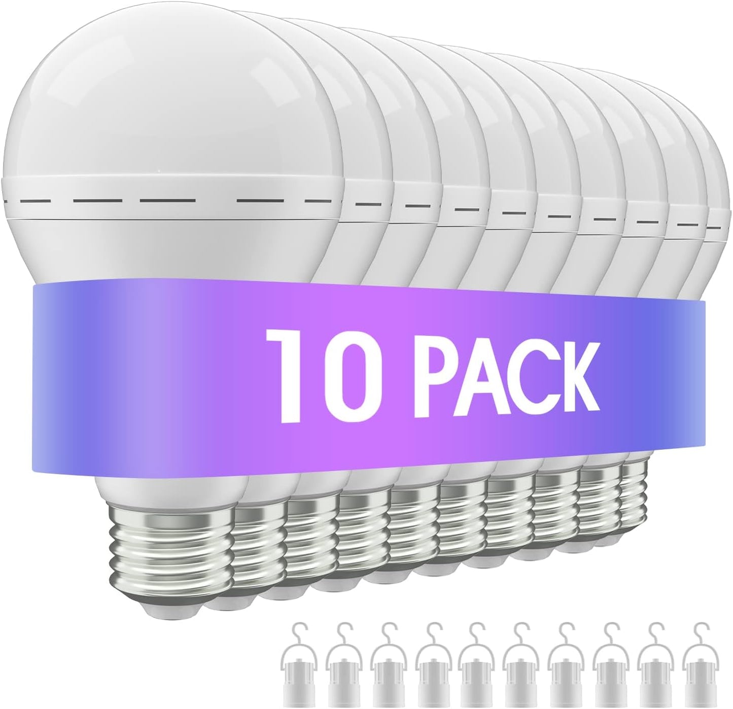 Rechargeable Emergency Light Bulbs, Camping Lamp Battery Powered LED Light Bulb 6000K Daylight 12W Equivalent with 1200mAh