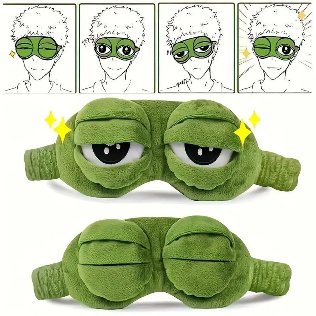 3D Frog Sleep Mask, Soft Cartoon Eyeshade for Men and Women, Portable Blindfold for Travel, Napping, and Winter Home Relaxation SpringStatements