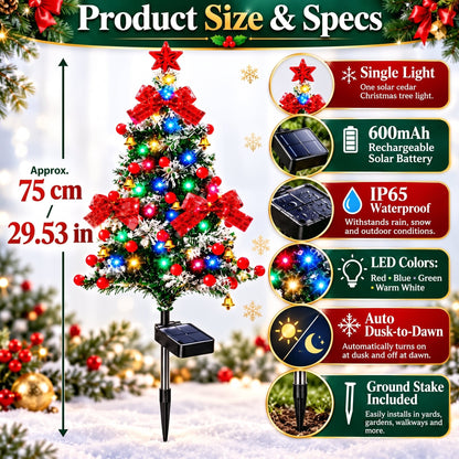 🎄 49% OFF – Solar Cedar Christmas Tree Lights | Warm Outdoor Holiday Glow ✨