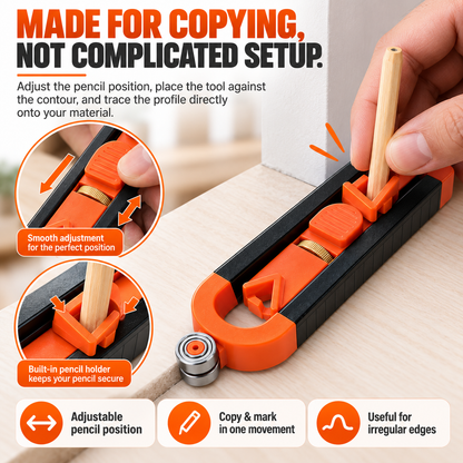 ✏️Contour Gauge Scribe Tool with Lock and Pencil