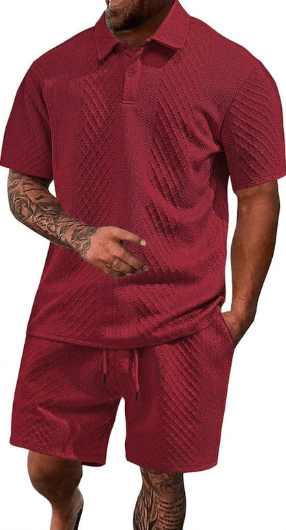 ⚡Men’s Summer Polo Shirt & Shorts Set – Casual Athletic 2-Piece Outfit