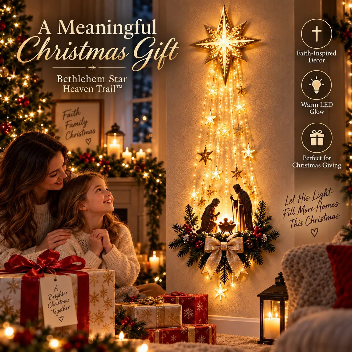 ✨Last Day 49% OFF✨ - Bethlehem Star of Faith™ – Lighted Nativity Christmas Wall Decor