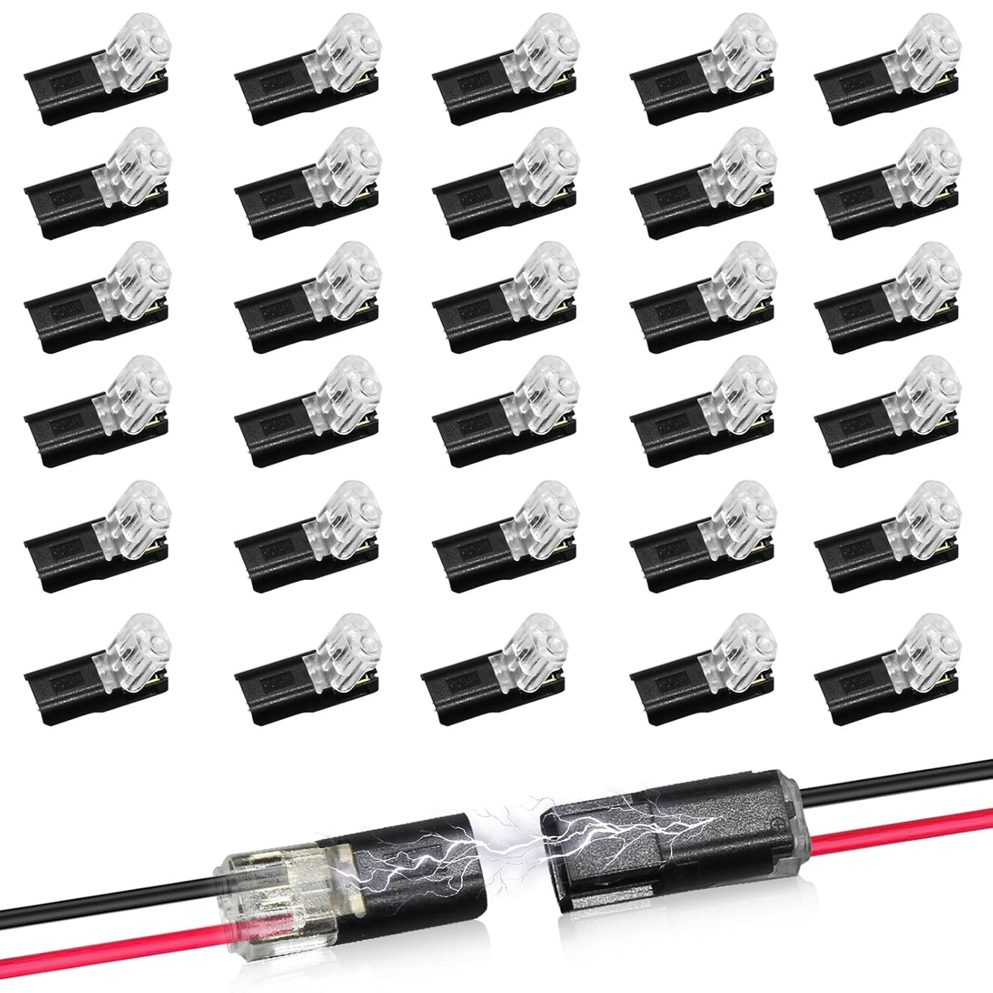 🔥 Clearance Sale 49% Off ⚡Dual-Line Quick Connector: 2-Pin Low-Voltage LED Strip Connector with Safety Lock