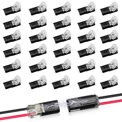 🔥 Clearance Sale 49% Off ⚡Dual-Line Quick Connector: 2-Pin Low-Voltage LED Strip Connector with Safety Lock
