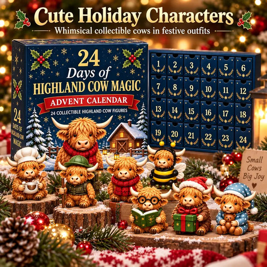 🎄 Highland Cow Advent Calendar – 24 Days of Collectible Christmas Surprises