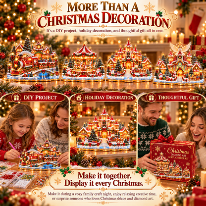 🎄Relaxing & Beginner-Friendly-💗 DIY Christmas Village Diamond Art✨