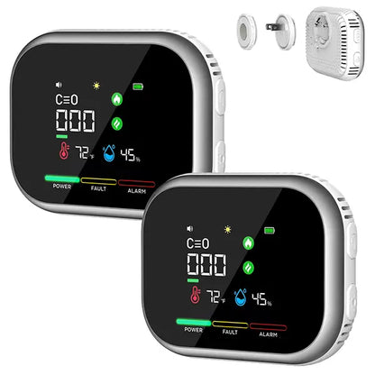 ⚡Smart 6-in-1 Gas Detector – CO Smoke & Gas Leak Alarm With LCD Display