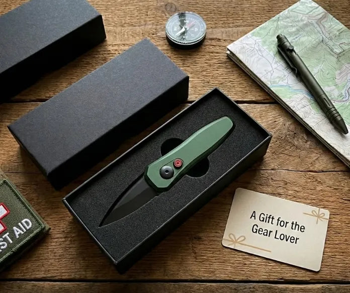 🔪 Compact Automatic Folding Knife | Lightweight Aluminum Handle
