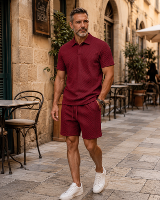 Men’s Summer Polo Shirt & Shorts Set – Casual Athletic 2-Piece Outfit