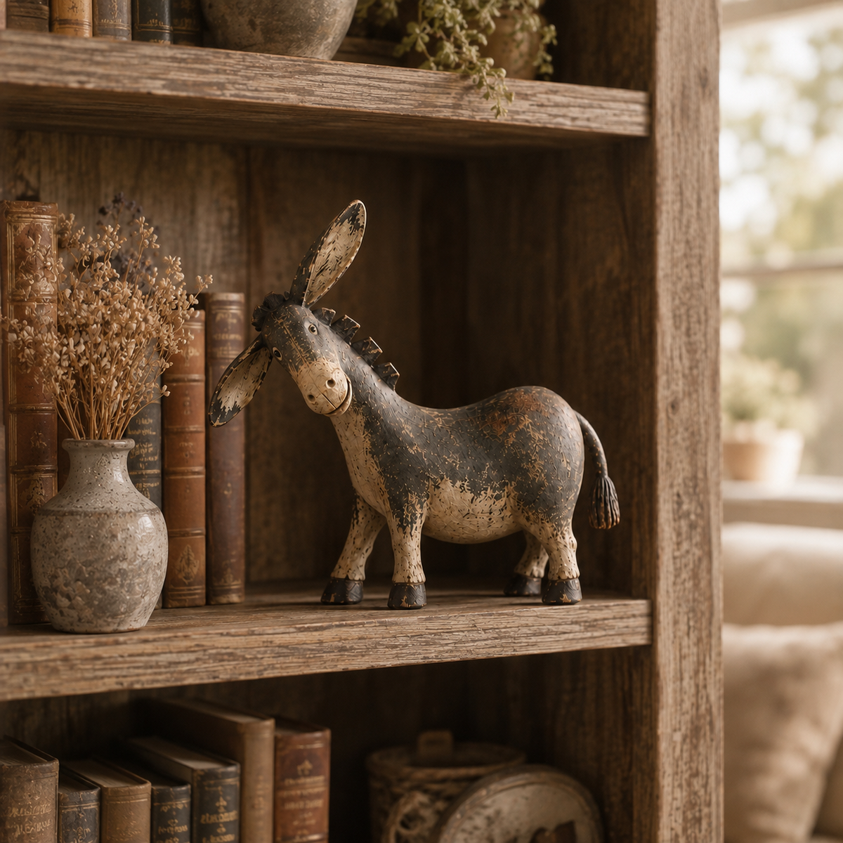 🫏 Rustic Donkey Figurine for Farmhouse Decor