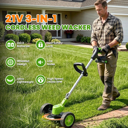 🔥3 In 1 Cordless Grass Trimmer,Weed Eater and Edger