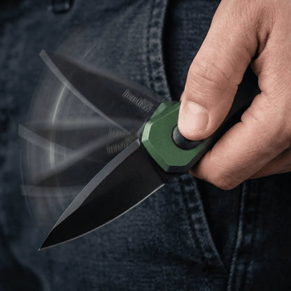 🔪 Compact Automatic Folding Knife | Lightweight Aluminum Handle