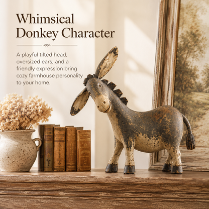 🫏 Rustic Donkey Figurine for Farmhouse Decor