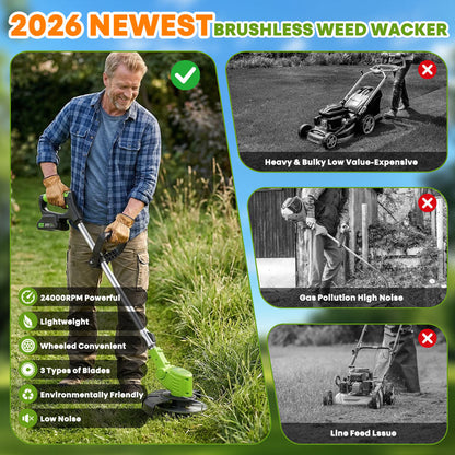 🔥3 In 1 Cordless Grass Trimmer,Weed Eater and Edger