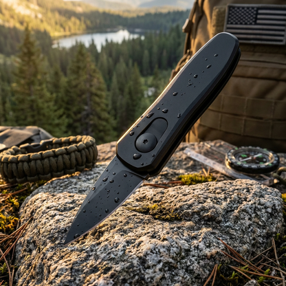 🔪 Compact Automatic Folding Knife | Lightweight Aluminum Handle