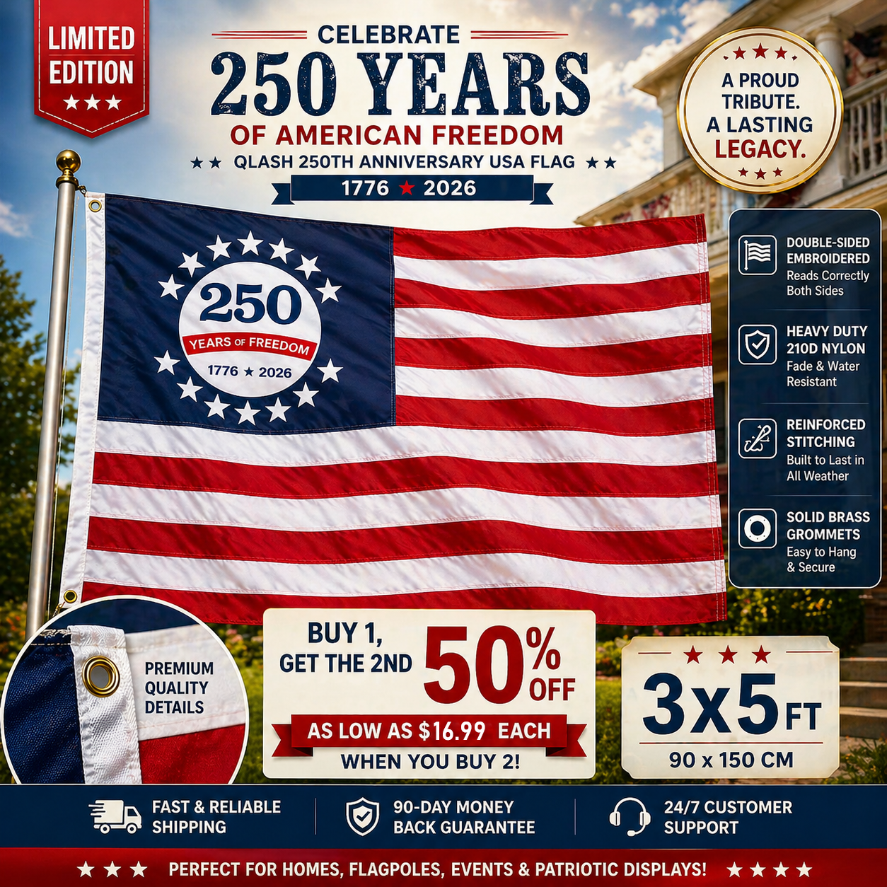 Last Day 49% OFF ✨Limited Edition USA Flag (1776–2026)