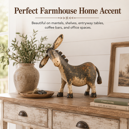 🫏 Rustic Donkey Figurine for Farmhouse Decor