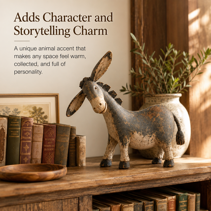 🫏 Rustic Donkey Figurine for Farmhouse Decor