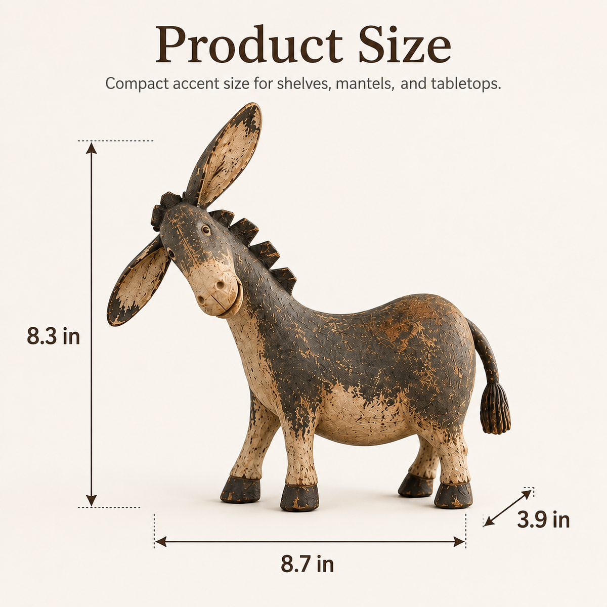 🫏 Rustic Donkey Figurine for Farmhouse Decor
