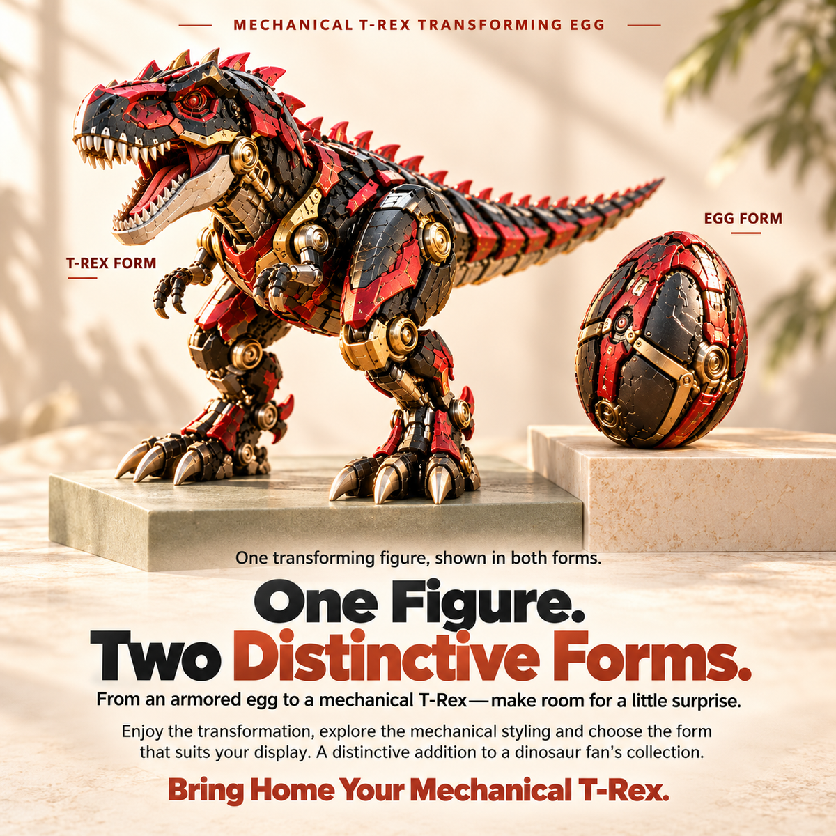 🔴🦖Mechanical T-Rex Egg | Transforming Dinosaur Figure