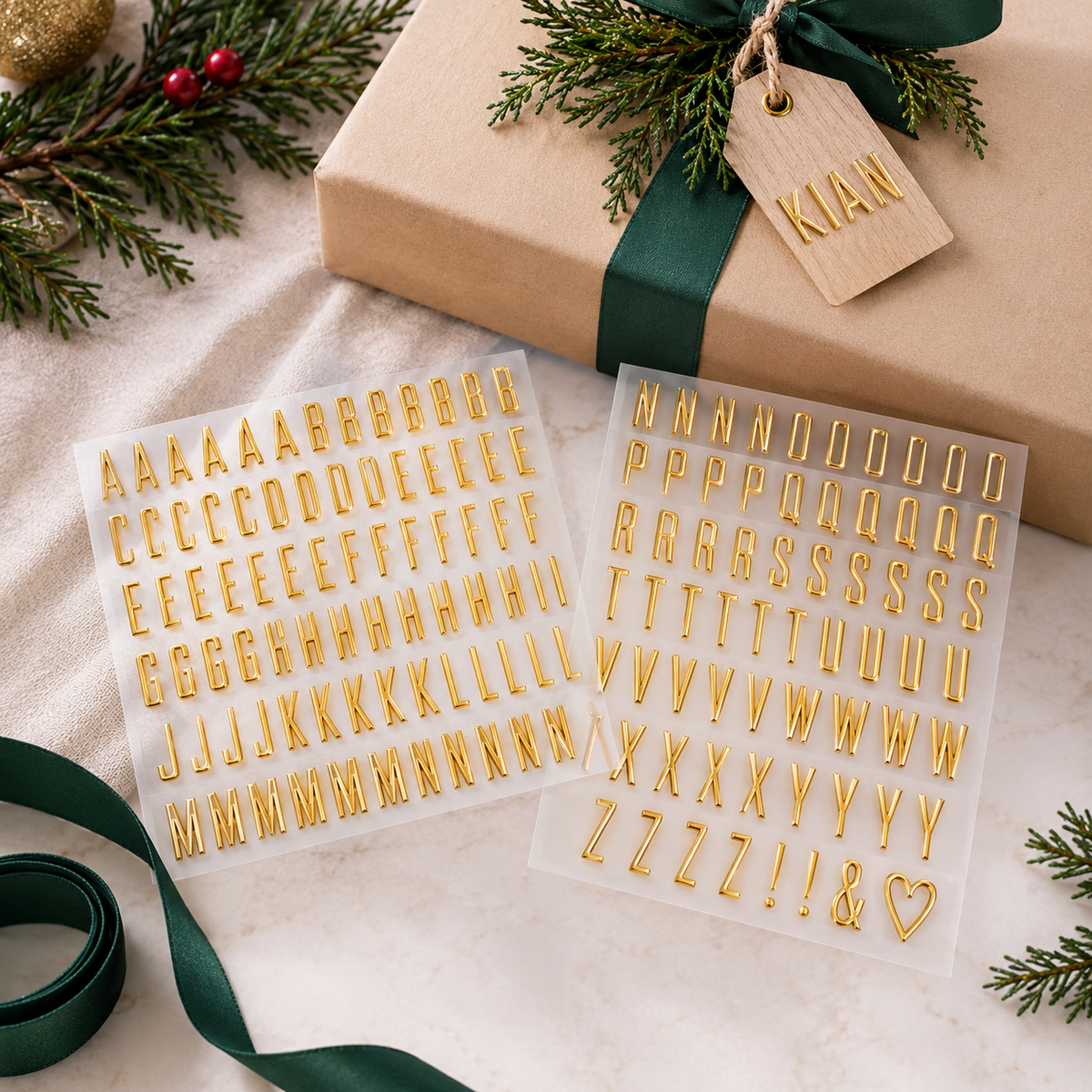 🎁✨ Personalized Gold Alphabet Stickers – Make Every Gift Extra Special!