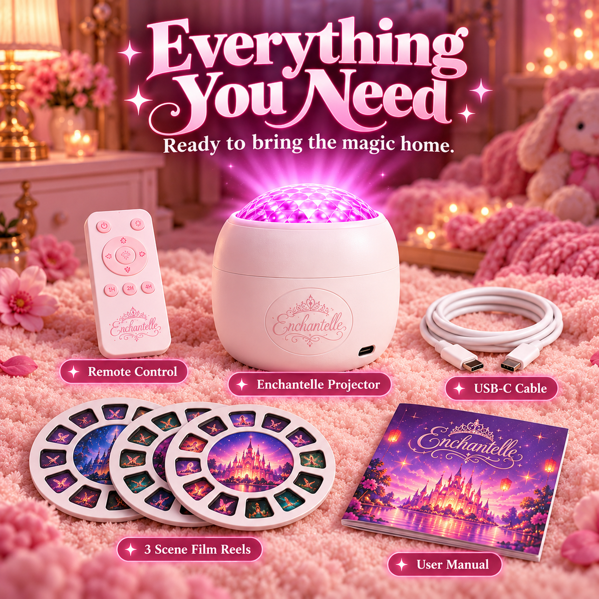 ✨ DreamScape Room Projector – Turn Walls & Ceilings Into a Magical Fantasy World 🌌🏰