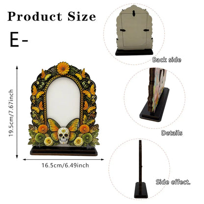 Day of the Dead Memorial Photo Frame Set – 6 Colorful Wooden Ofrenda Frames