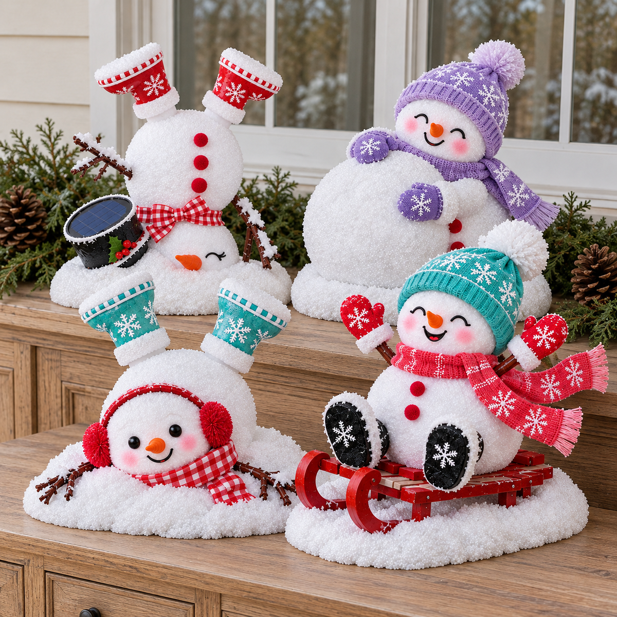 ☃️ Adorable Light-Up Snowmen | 4 Cute Christmas Garden Style