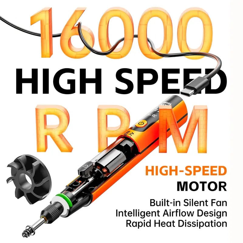 🔧 39-Piece USB-Powered Electric Rotary Tool Kit | Straight Polisher & Car Polisher & Electric Angle Grinder