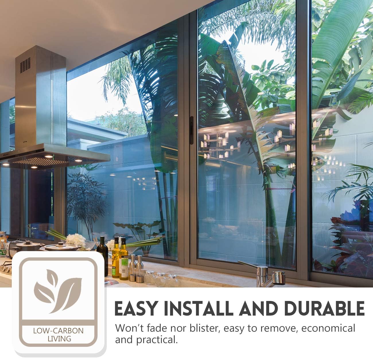 🔥2026 New arrivals - Window Privacy Film, Static Cling Removable Window Tint, Sun and UV Blocker for Glass Doors, Reflective Mirror Privacy Film