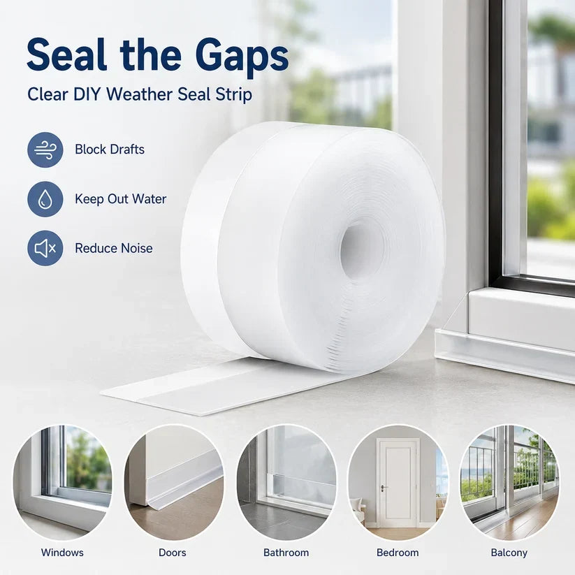 🚪Weatherproof Door & Window Seal Strip – Stop Drafts, Dust & Water Gaps✨