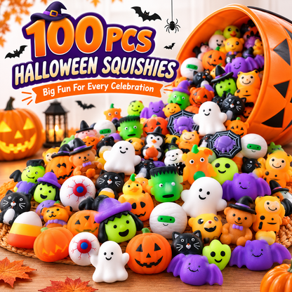 🎃 100PCS Halloween Mochi Squishy Toys – Cute Sensory Party Favors & Goodie Bag Fillers