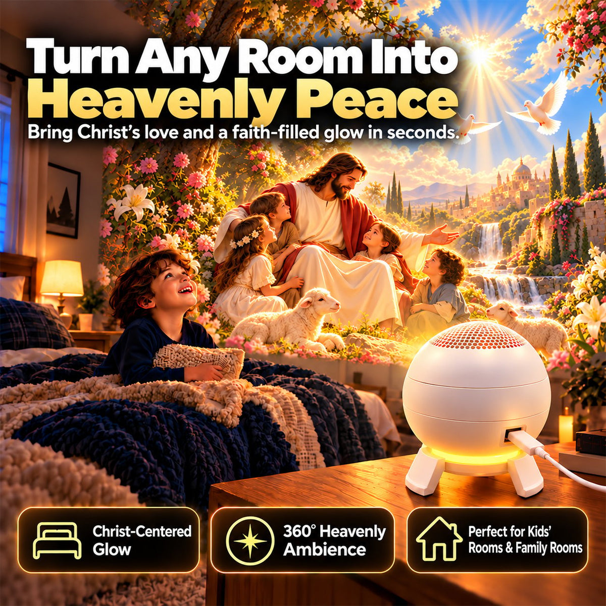 ✨ Last Day – 50% OFF!✨ Jesus Loves the Little Children 5D Projection Light✝️