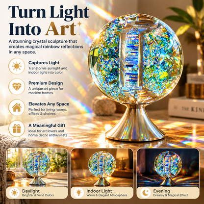 🌈 Crystal Light Sculpture – A Stunning Glass Art Piece That Creates Magical Rainbow Reflections
