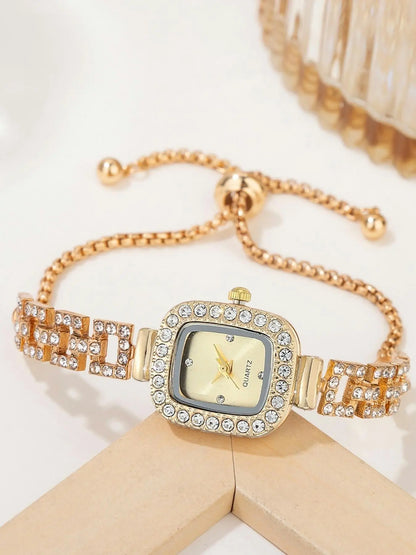 🔥Hot Sales 50% OFF🎁Women's Square Rhinestone Decor Watch