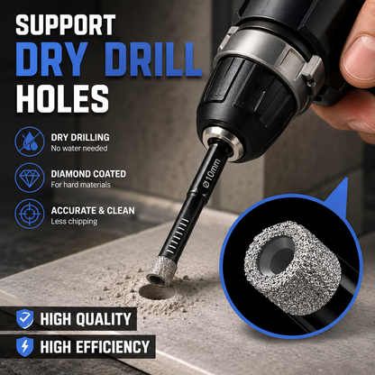 ⚡️6 Pcs Diamond Drill Bits Set, 1/4 5/6 3/8 1/2 Inch Brazed Diamond Drill Bits for Precision Drilling in Tile Ceramic Glass Granite Marble Masonry