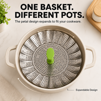 🥕Expandable Steamer Basket – Turn Any Pot Into a Steamer